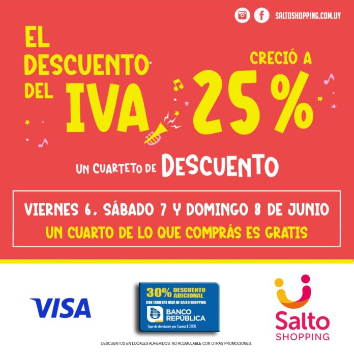 Salto Shopping te devuelva el IVA! 25%