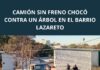 Camión sin freno chocó contra un árbol en el barrio Lazareto