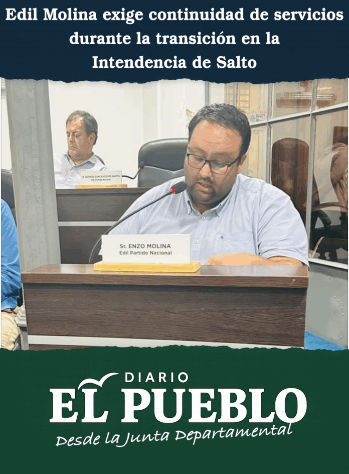 Edil Enzo Molina Exige continuidad de Servicios a la Intendencia