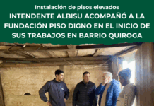Instalación de pisos elevados en barrio Quiroga: Fundación Piso Digno inició sus trabajos en Salto