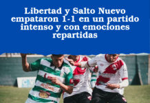Libertad y Salto Nuevo empataron 1-1 en un partido intenso y con emociones repartidas