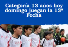 Categoría 13 años hoy domingo juegan la 13ª Fecha