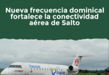 Nueva frecuencia dominical fortalece la conectividad aΓ©rea de Salto