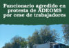 Funcionario agredido en protesta de ADEOMS por cese de trabajadores