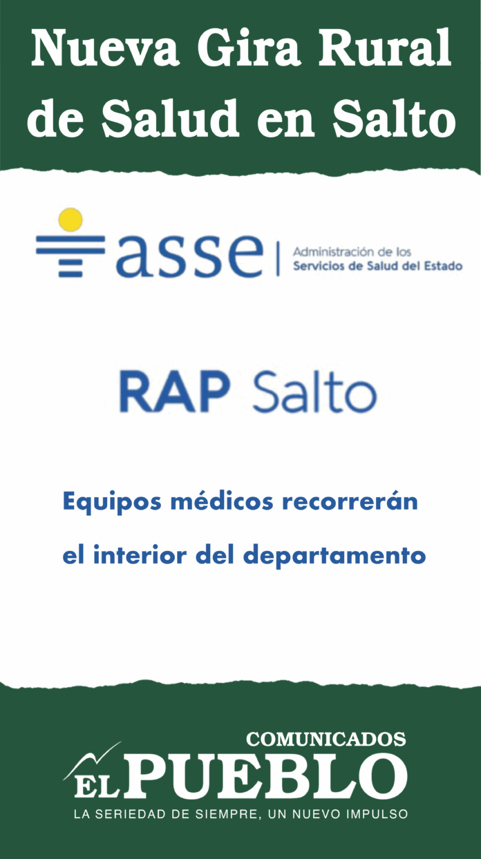 Giras médicas de ASSE en Salto: cronograma 22 al 26/9