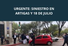 Siniestro en Artigas y 18 de Julio en esquina con semáforos Siniestro de tránsito en 18 de julio y Artigas. Foto: EL PUEBLO