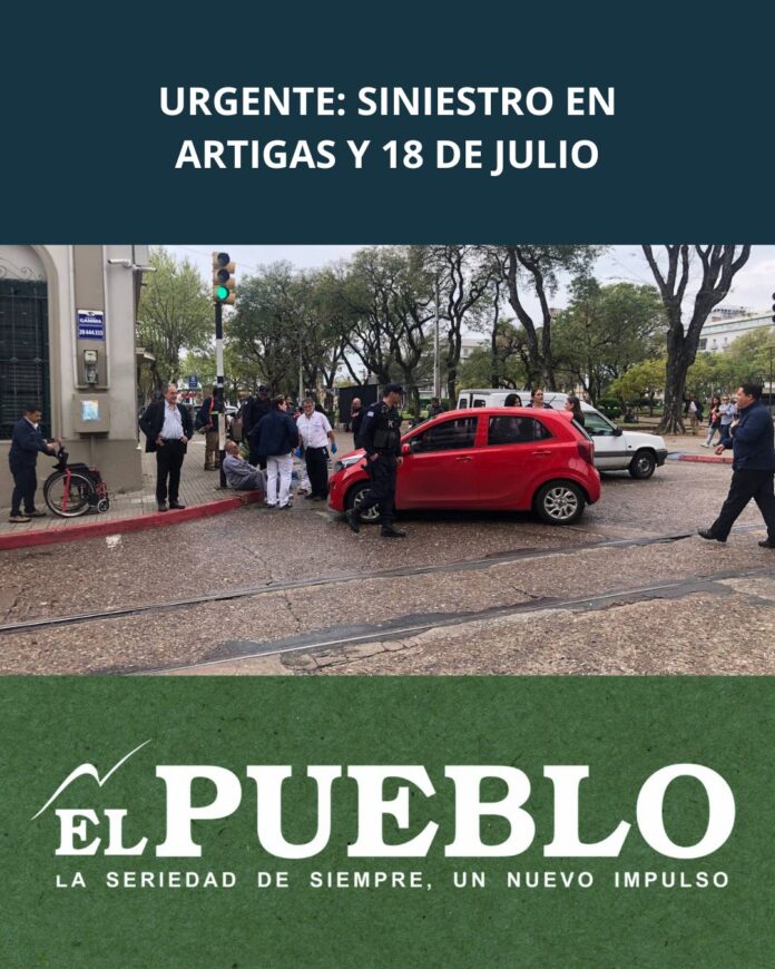 Siniestro de tránsito en 18 de julio y Artigas. Foto: EL PUEBLO