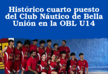 Histórico cuarto puesto del Club Náutico de Bella Unión en la OBL U14