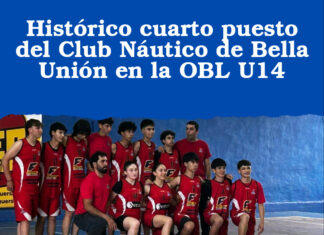 Histórico cuarto puesto del Club Náutico de Bella Unión en la OBL U14
