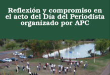 Reflexión y compromiso en el acto del Día del Periodista organizado por APC Acto de APC / Vuelo de drone de Pinta Kids Salto