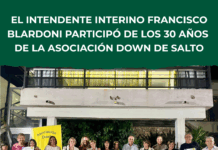 Blardoni participó del 30.º aniversario de la Asociación Down de Salto