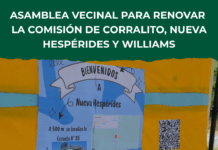 Asamblea vecinal para renovar la Comisión de Corralito, Nueva Hespérides y Williams