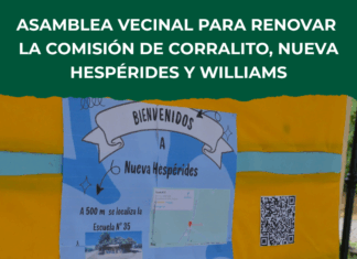 Asamblea vecinal para renovar la Comisión de Corralito, Nueva Hespérides y Williams