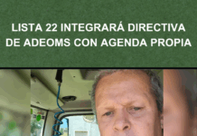 Lista 22 de ADEOMS asumirá con agenda propia