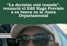 “La decisión está tomada”, renunció el Edil Hugo Previale a su banca en la Junta Departamental