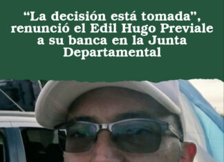 “La decisión está tomada”, renunció el Edil Hugo Previale a su banca en la Junta Departamental