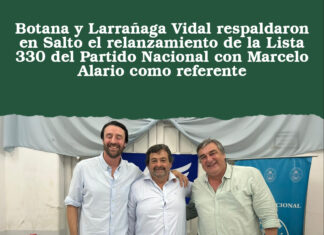 Botana y Larrañaga Vidal respaldaron en Salto el relanzamiento de la Lista 330 del Partido Nacional con Marcelo Alario como referente