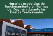 Horarios especiales de funcionamiento en Termas del Daymán durante las Fiestas Tradicionales