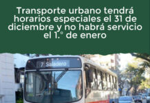 Transporte urbano tendrรก horarios especiales el 31 de diciembre y no habrรก servicio el 1.ยบ de enero