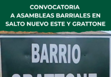 Convocan a Asambleas Barriales en Salto Nuevo Este y Grattone para conformar y renovar Comisiones Vecinales