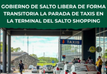 Gobierno de Salto libera de forma transitoria la parada de taxis en la Terminal del Salto Shopping