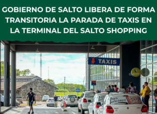 Gobierno de Salto libera de forma transitoria la parada de taxis en la Terminal del Salto Shopping