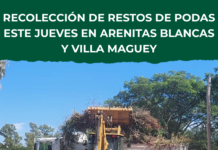 Recolección de restos de podas este jueves en Arenitas Blancas y Villa Maguey
