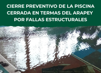 Cierre preventivo de la piscina cerrada en Termas del Arapey por fallas estructurales