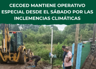 CECOED mantiene operativo especial por las intensas lluvias en Salto