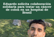 Eduardo solicita colaboración solidaria para tratar un cáncer de colon en un hospital de Brasil