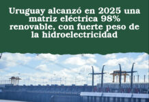 Uruguay alcanzó en 2025 una matriz eléctrica 98% renovable, con fuerte peso de la hidroelectricidad