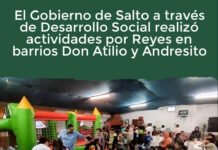 El Gobierno de Salto a través de Desarrollo Social realizó actividades por Reyes en barrios Don Atilio y Andresito