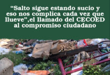 “Salto sigue estando sucio y eso nos complica cada vez que llueve”,el llamado del CECOED al compromiso ciudadano