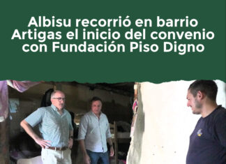 Albisu recorrió en barrio Artigas el inicio del convenio con Fundación Piso Digno