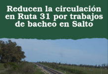 Reducen la circulación en Ruta 31 por trabajos de bacheo en Salto