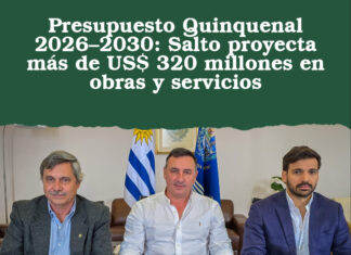 Presupuesto Quinquenal 2026–2030: Salto proyecta más de US$ 320 millones en obras y servicios