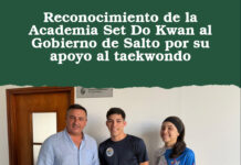 Reconocimiento de la Academia Set Do Kwan al Gobierno de Salto por su apoyo al taekwondo