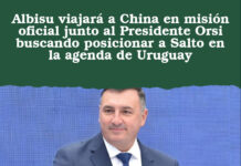 Albisu viajará a China en misión oficial junto al Presidente Orsi buscando posicionar a Salto en la agenda de Uruguay