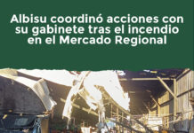 Albisu coordinó acciones con su gabinete tras el incendio en el Mercado Regional