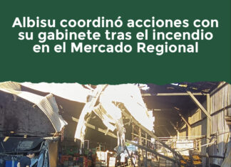 Albisu coordinó acciones con su gabinete tras el incendio en el Mercado Regional
