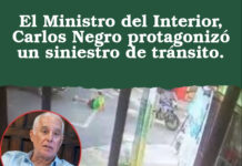 El Ministro del Interior, Carlos Negro protagonizó un siniestro de tránsito.