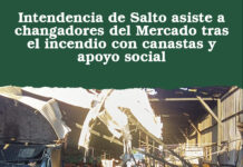 Intendencia de Salto asiste a changadores del Mercado tras el incendio con canastas y apoyo social