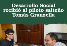 Desarrollo Social recibió al piloto salteño Tomás Granzella