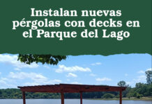 Instalan nuevas pérgolas con decks en el Parque del Lago