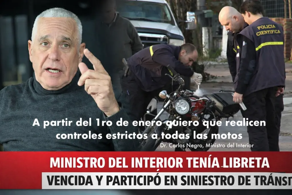 Negro: Has lo que digo pero no lo que yo hago... El ministro estuvo involucrado en un siniestro de tránsito y resultó que circulaba con su libreta vencida.