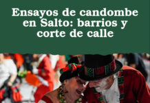 Ensayos de candombe en Salto: barrios y corte de calle