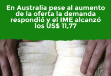 En Australia pese al aumento de la oferta la demanda respondió y el IME alcanzó los US$ 11,77