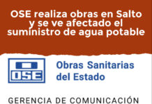 OSE realiza obras en Salto y se ve afectado el suministro de agua potable