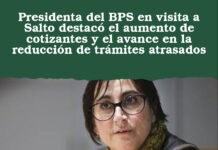 Presidenta del BPS en visita a Salto destacó el aumento de cotizantes y el avance en la reducción de trámites atrasados