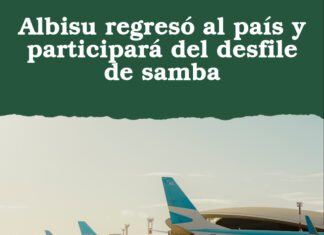 Albisu regresó al país y participará del desfile de samba
